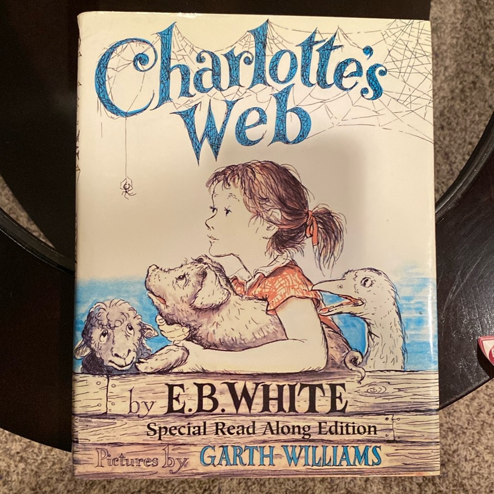 Hard back Charlotte’s Web book with book cover
